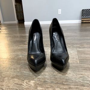 BCBG Black leather platform heel